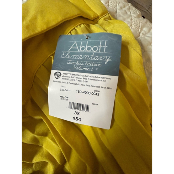 NEW Abbott Elementary Mid Rise Belted Midi Pleated Skirt 3X $54 - Picture 4 of 4